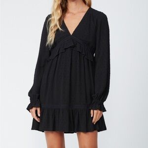 Paige odelise black Swiss dot long sleeve dress small